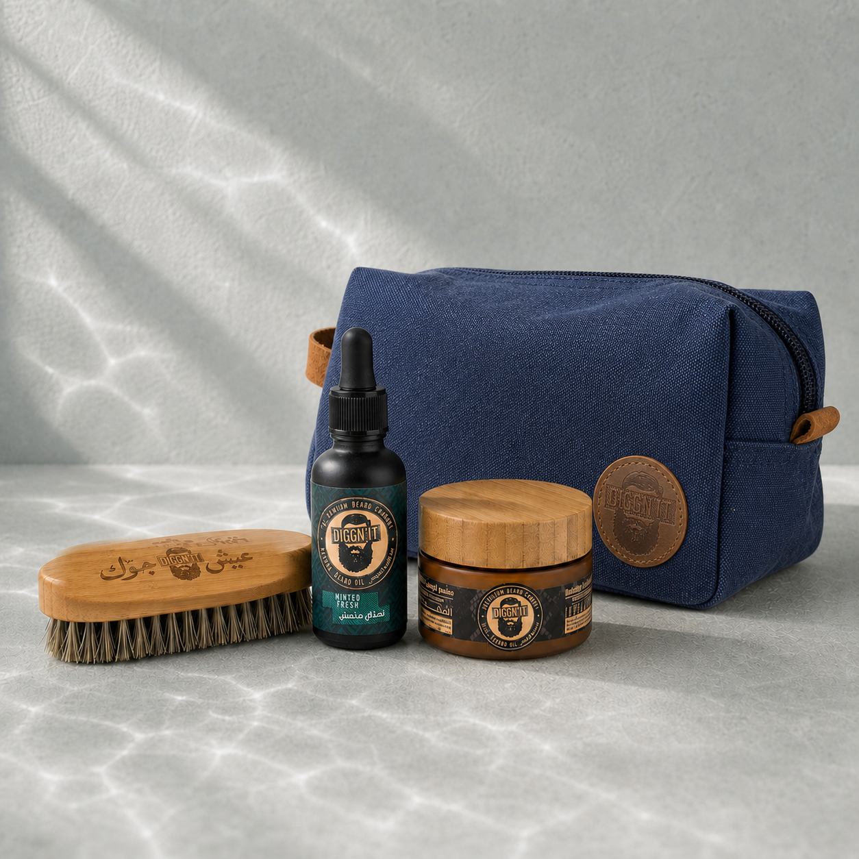 Diggn’It Giftable No-Brainer Kit with Minted Fresh scent and Denim travel bag