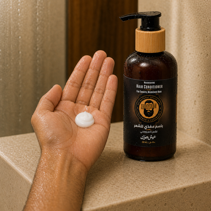 Diggn'It Nourishing Hair Conditioner white cream shown in a wet palm