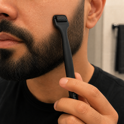 Diggn'It Derma Roller making light contact with clean intact cheek skin in a separate routine session