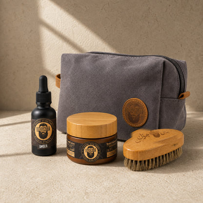 Diggn’It Giftable No-Brainer Kit with Amber scent and Canvas Grey travel bag