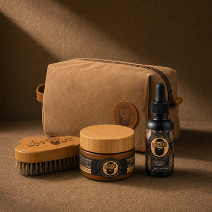 Diggn’It Giftable No-Brainer Kit with Espresso Timber scent and Canvas Brown travel bag