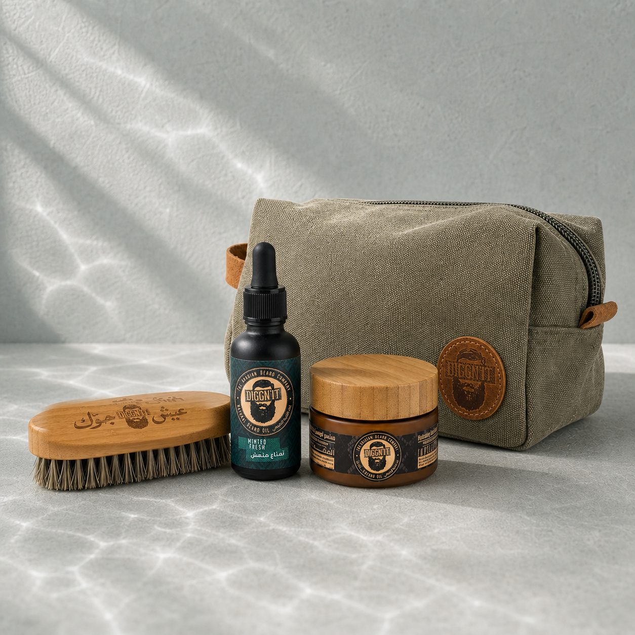 Diggn’It Giftable No-Brainer Kit with Minted Fresh scent and Canvas Green travel bag