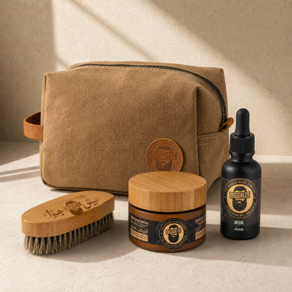 Diggn’It Giftable No-Brainer Kit with Misk scent and Canvas Brown travel bag