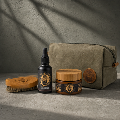 Diggn’It Giftable No-Brainer Kit with Smoke & Pine scent and Canvas Green travel bag
