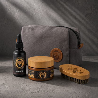 Diggn’It Giftable No-Brainer Kit with Smoke & Pine scent and Canvas Grey travel bag