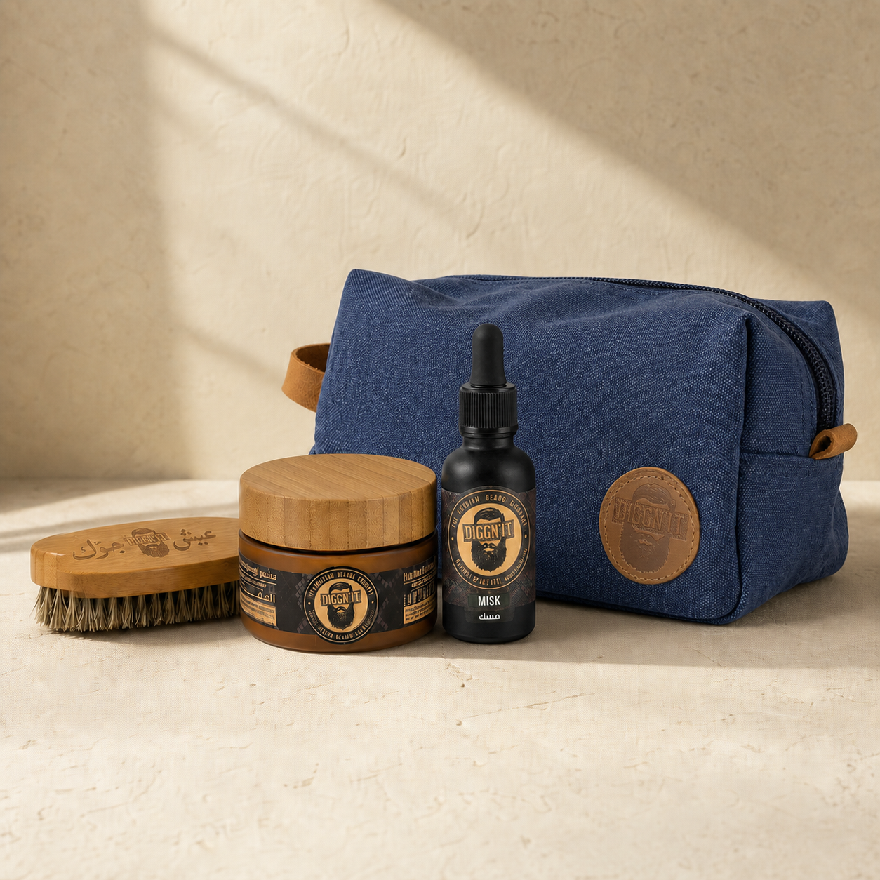 Diggn’It Giftable No-Brainer Kit with Misk scent and Denim travel bag