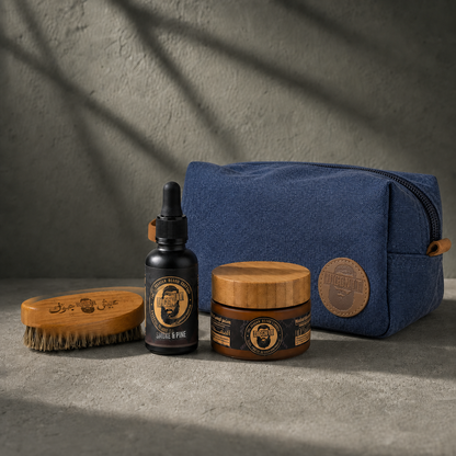 Diggn’It Giftable No-Brainer Kit with Smoke & Pine scent and Denim travel bag